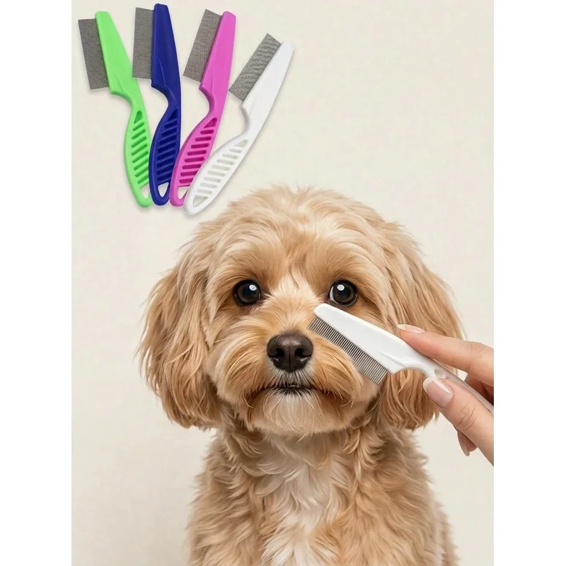 Flea Comb Fine Tooth Pet Tear Stain - Peine para eliminar manchas de lágrimas