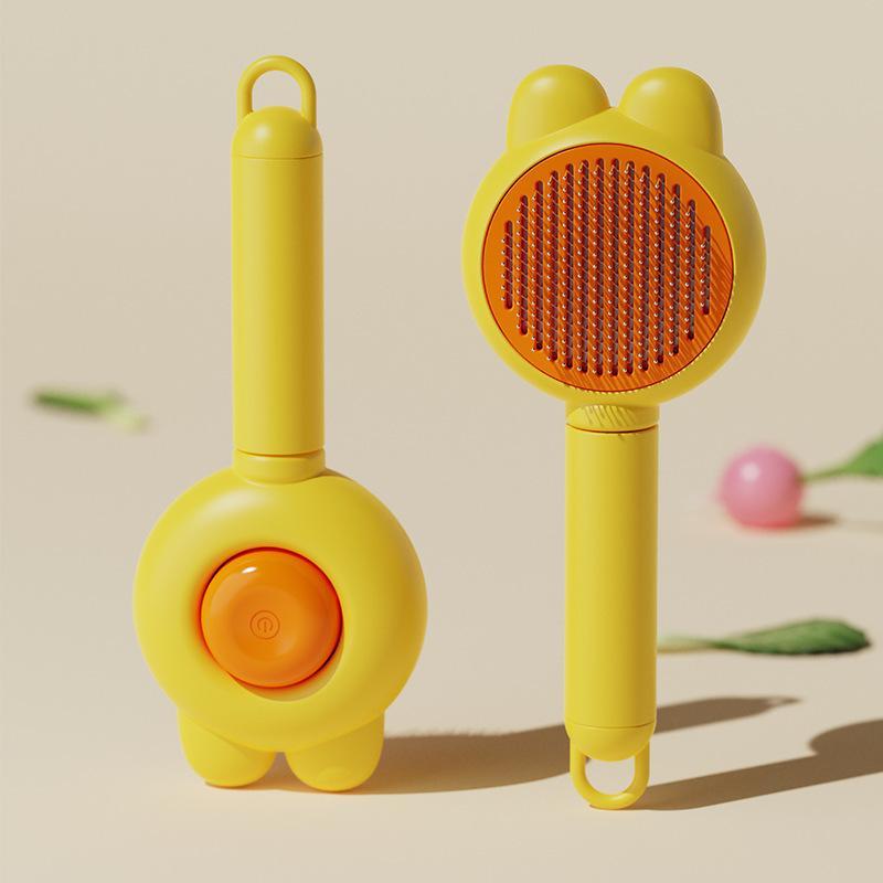 Slicker Brush Self Cleaning Pet Grooming - Cepillo autolimpiante para mascotas, con función