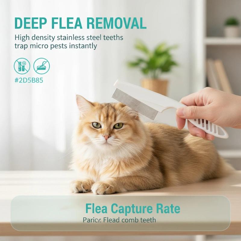 Flea Comb Fine Tooth Pet Tear Stain - Peine para eliminar manchas de lágrimas