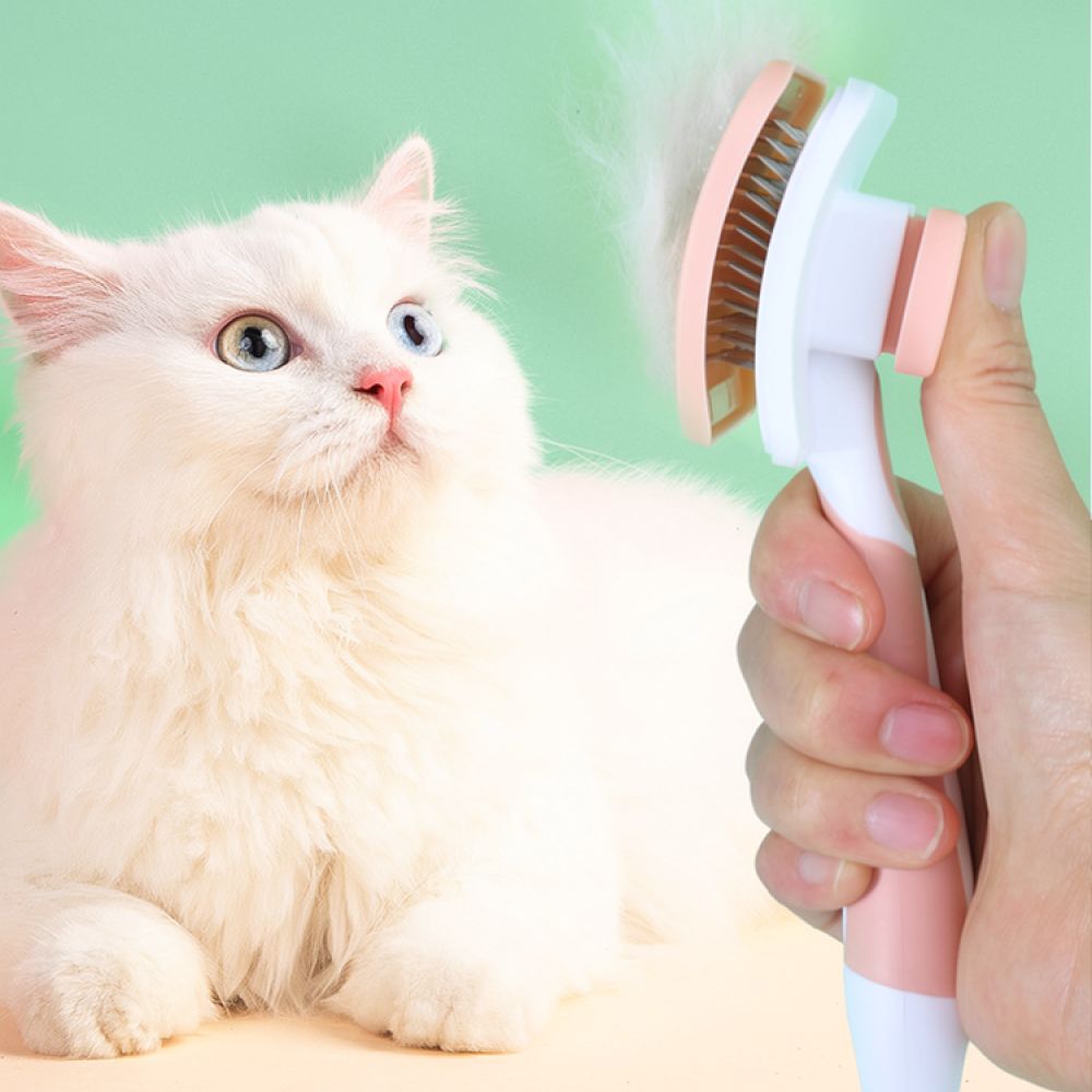Slicker Brush Self Cleaning Pet Grooming - Cepillo de aseo para mascotas, peine