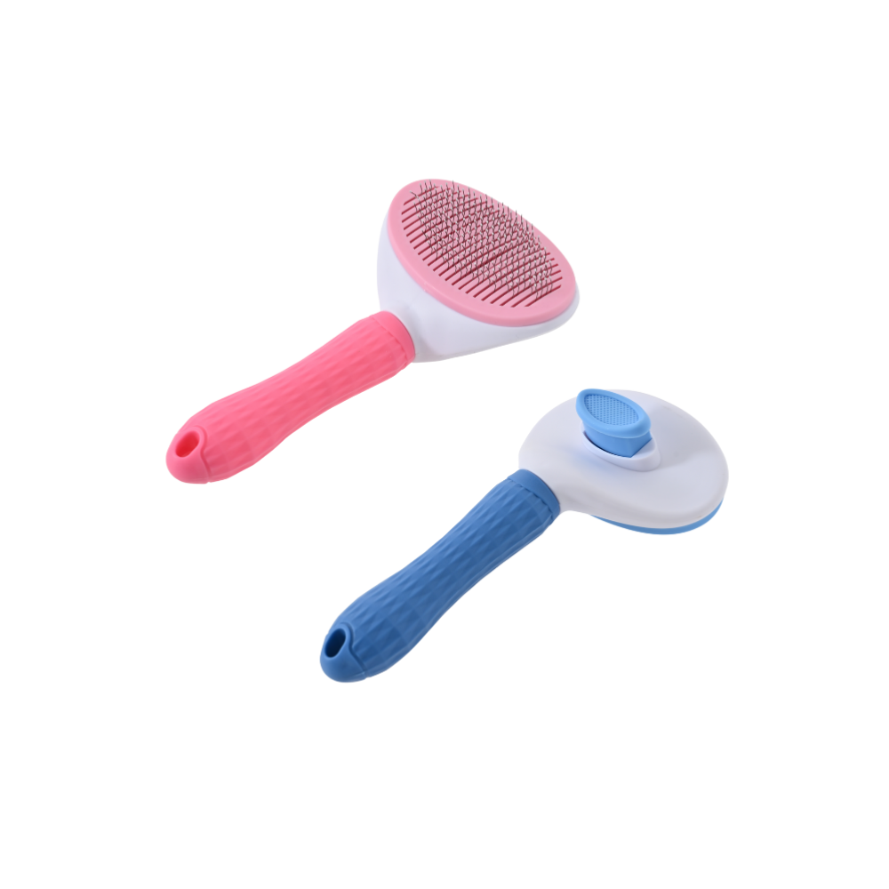 Slicker Brush Self Cleaning Pet Grooming - 16 unidades/caja, 2 colores mezclados, cepillo