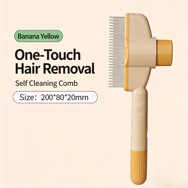 Slicker Brush Self Cleaning Pet Grooming - Cepillo Autolimpiante para Mascotas, Elimina Nudos