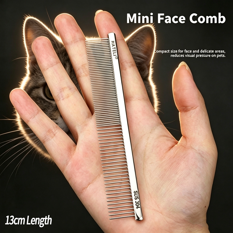 Flea Comb Fine Tooth Pet Tear Stain - Peine de Acero Inoxidable 304 para
