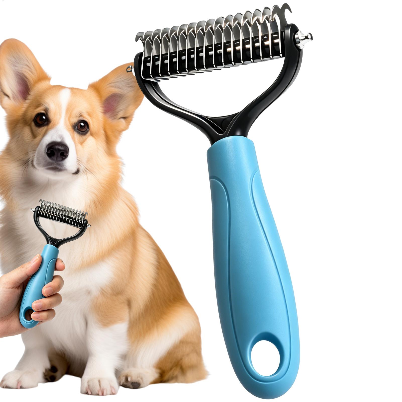 Undercoat Rake Dematting Tool Dog Shedding - Cepillo deslanador de doble cara para