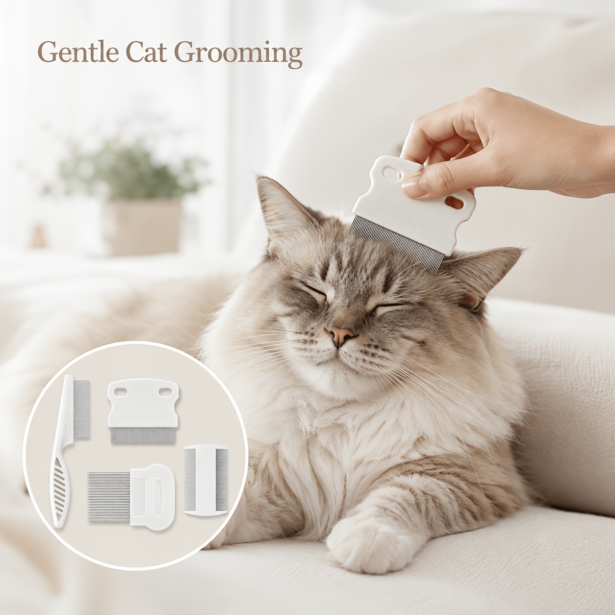 4 peines para mascotas: peine  - Flea Comb Fine Tooth Pet Tear Stain reseña y precio