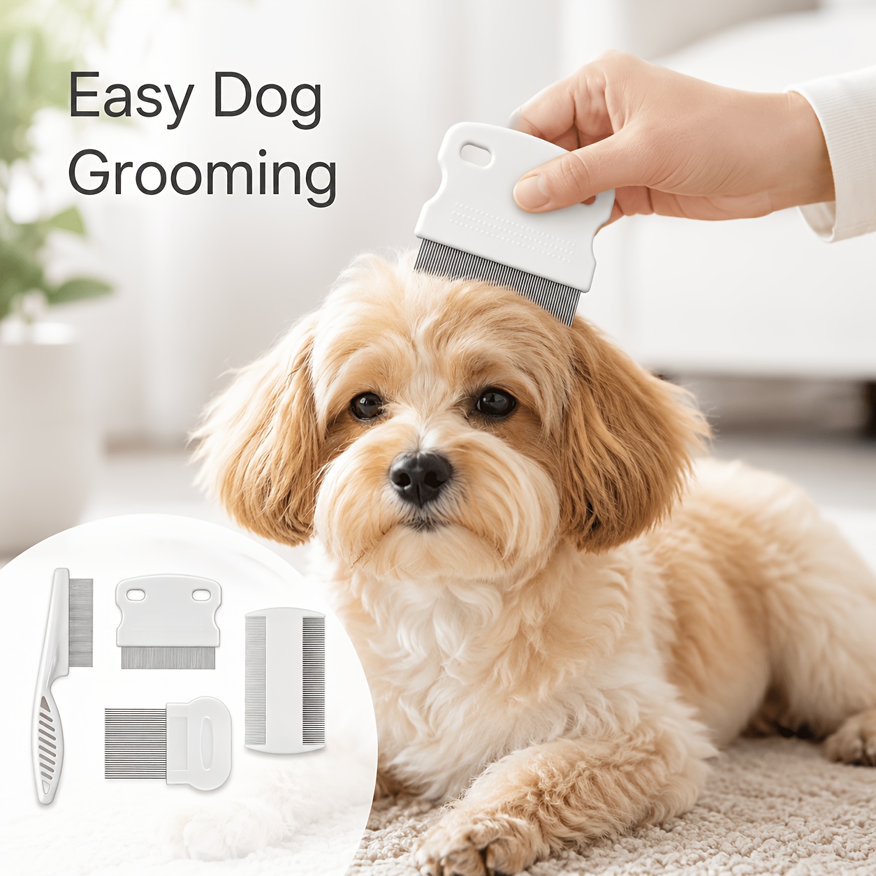 4 peines para mascotas: peine  - Flea Comb Fine Tooth Pet Tear Stain reseña y precio