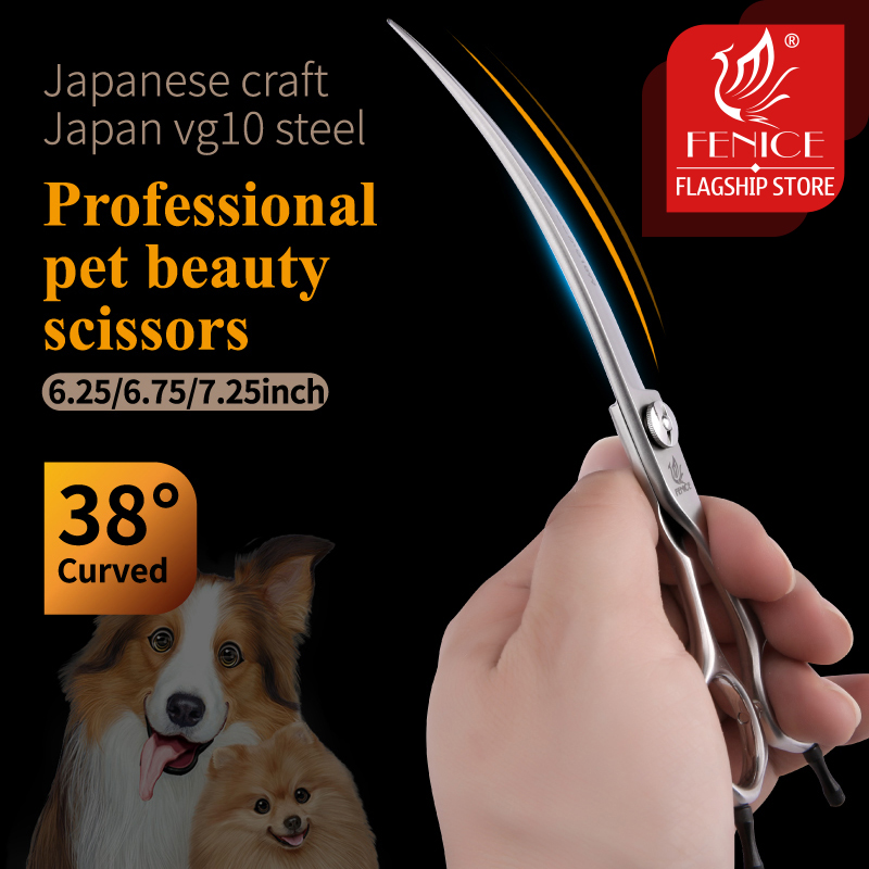Fenice-Tijeras profesionales d - Professional Pet Grooming Scissors Curved reseña y precio