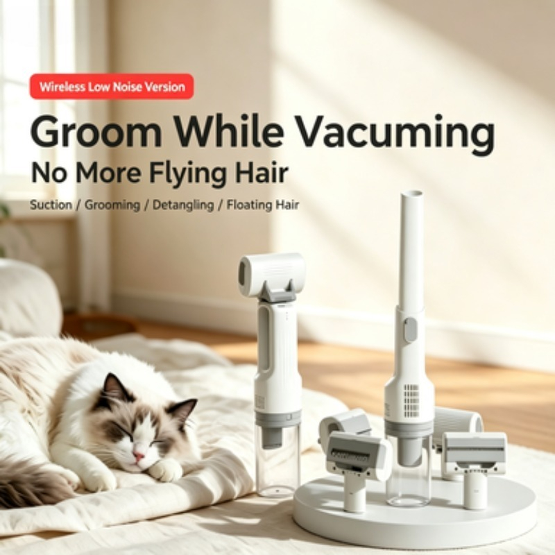 Aspiradora inalámbrica para el - Pet Grooming Vacuum Suction Kit 5 In 1 reseña y precio
