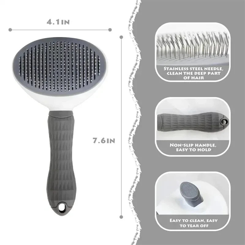Peine Autolimpiante para Elimi - Slicker Brush Self Cleaning Pet Grooming reseña y precio