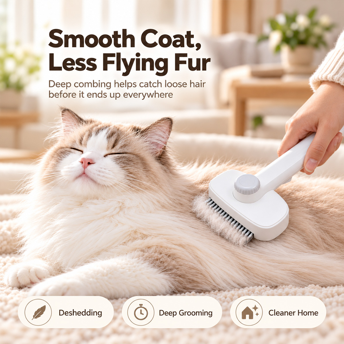 1 unidad, cepillo 2 en 1 para  - Slicker Brush Self Cleaning Pet Grooming reseña y precio