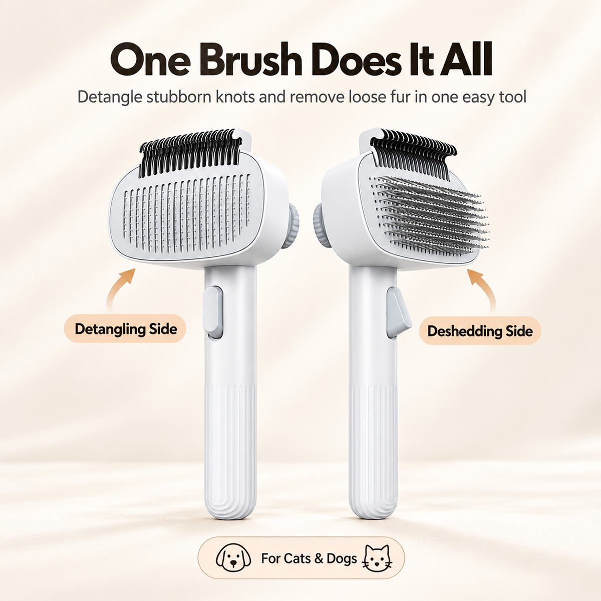 1 unidad, cepillo 2 en 1 para  - Slicker Brush Self Cleaning Pet Grooming reseña y precio