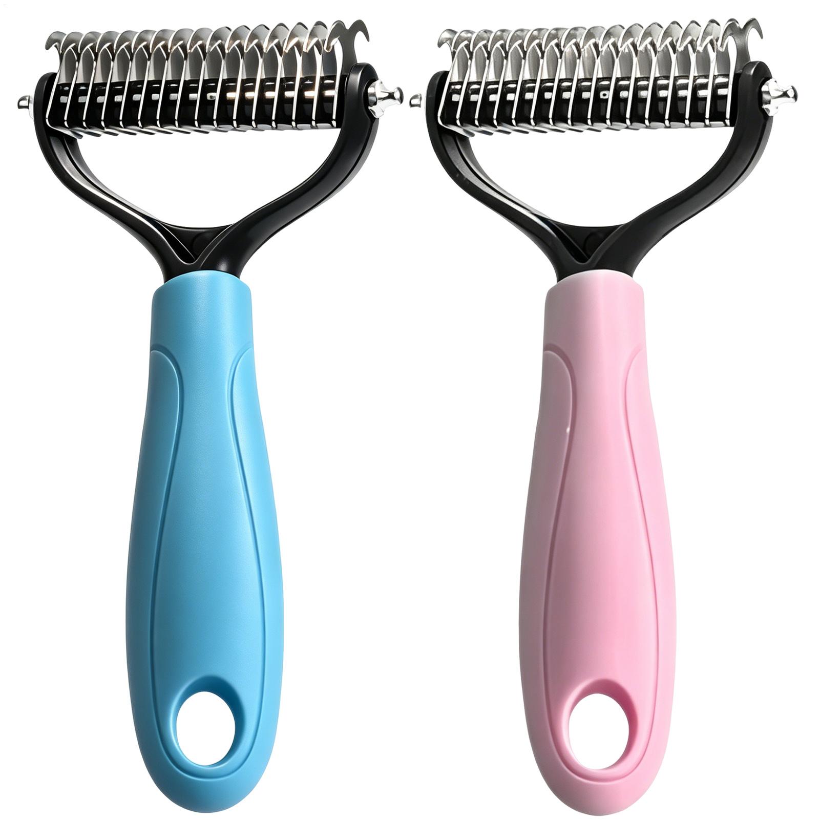 Cepillo deslanador de doble ca - Undercoat Rake Dematting Tool Dog Shedding reseña y precio