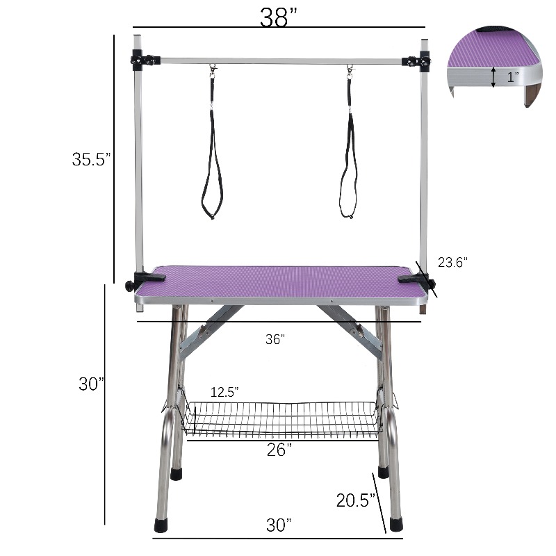 Mesa de aseo plegable para per - Folding Pet Grooming Table Arm Clamp reseña y precio