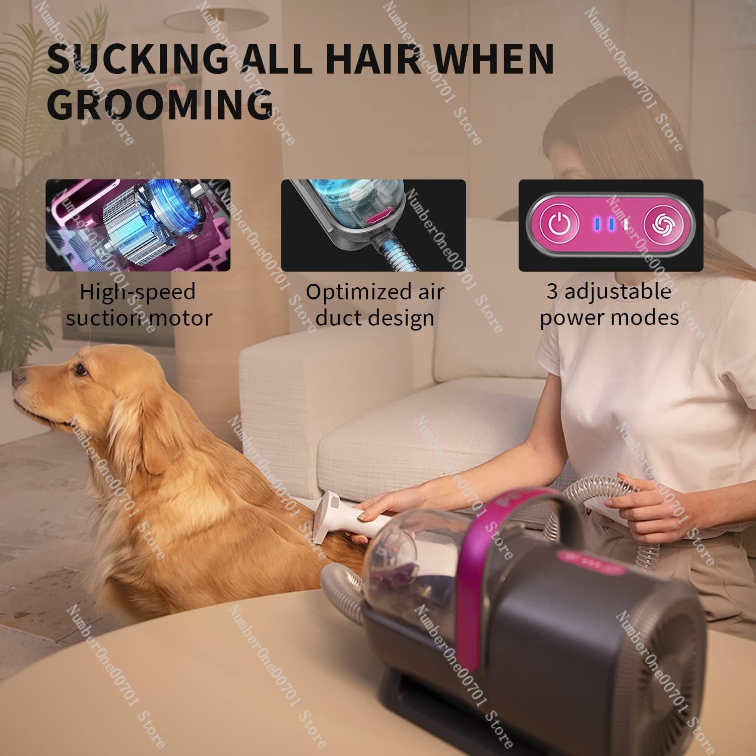 Kit de Aseo para Mascotas 5 en - Pet Grooming Vacuum Suction Kit 5 In 1 reseña y precio