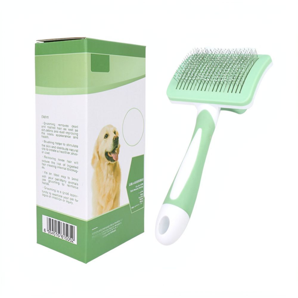 Cepillo de aseo para mascotas, - Slicker Brush Self Cleaning Pet Grooming reseña y precio