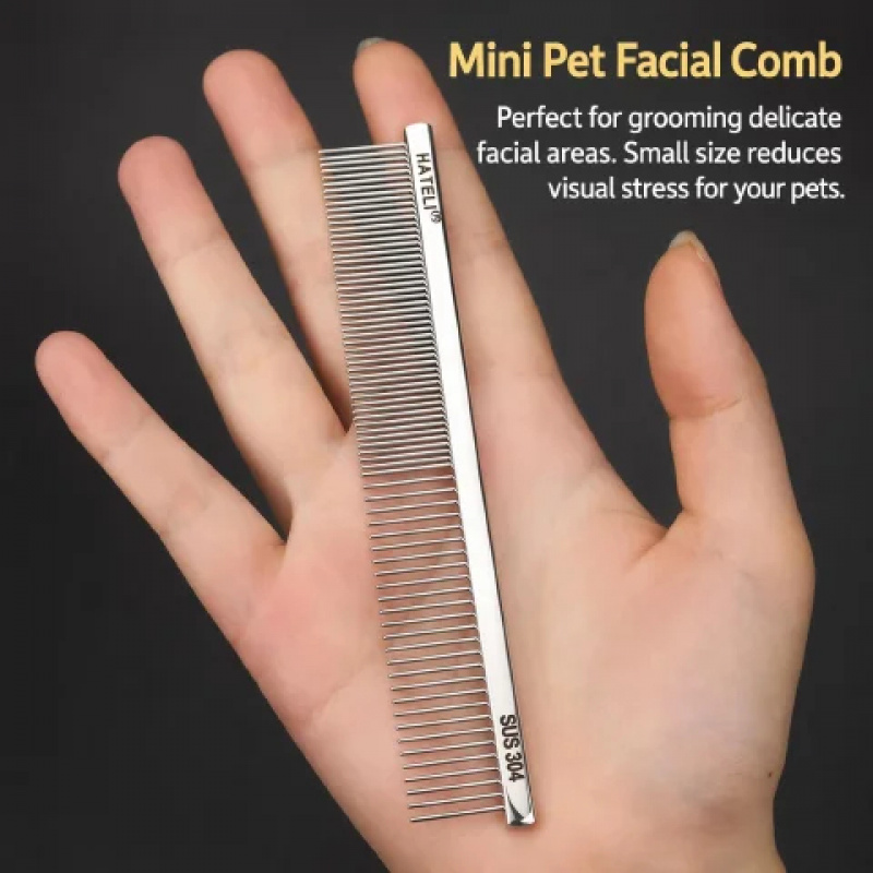 Peine de acero inoxidable 304  - Flea Comb Fine Tooth Pet Tear Stain reseña y precio