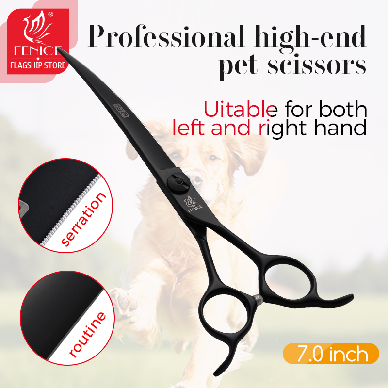 Tijeras Profesionales Fenice d - Professional Pet Grooming Scissors Curved reseña y precio