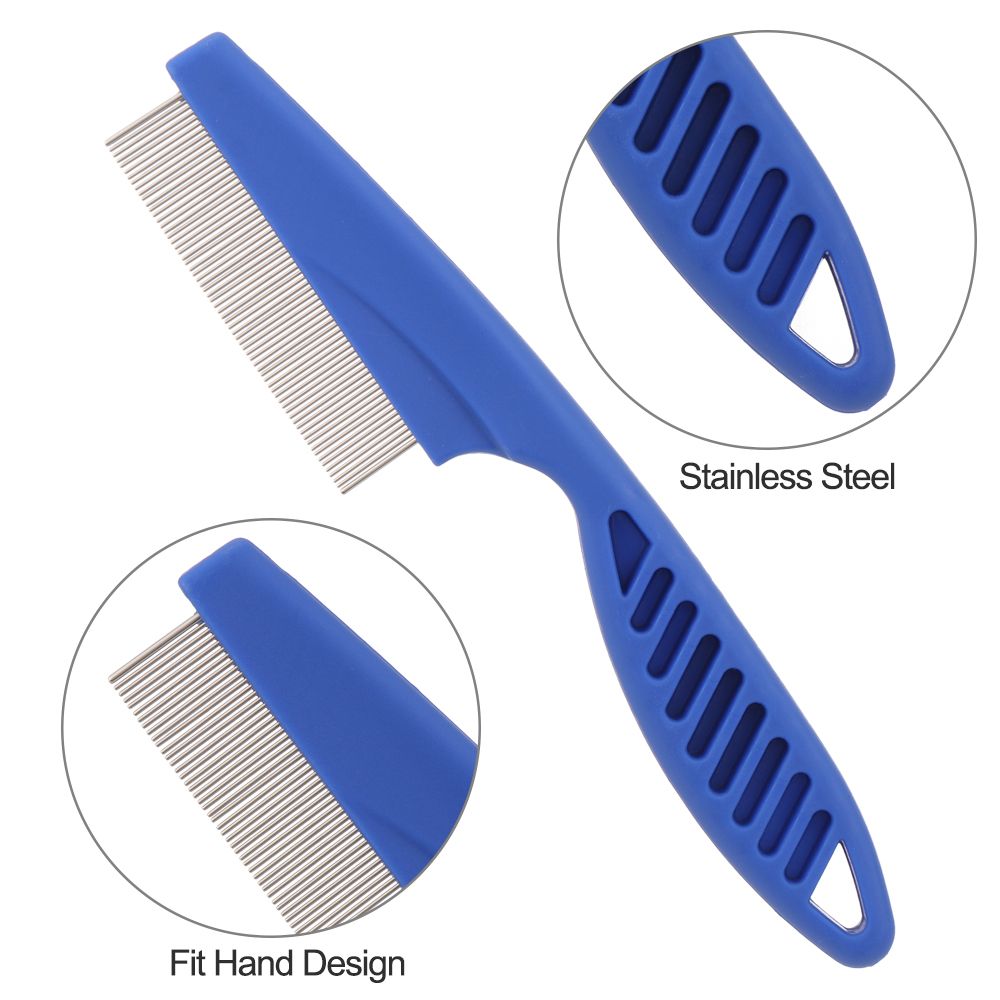 Juego de 6 peines de acero ino - Flea Comb Fine Tooth Pet Tear Stain reseña y precio