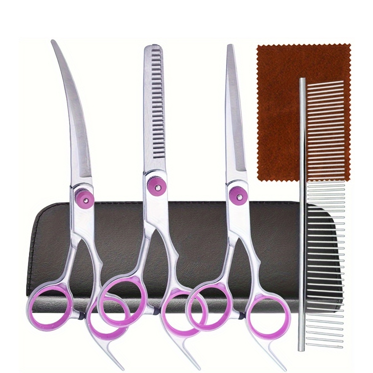 Juego de 5 Tijeras Profesional - Professional Pet Grooming Scissors Curved reseña y precio